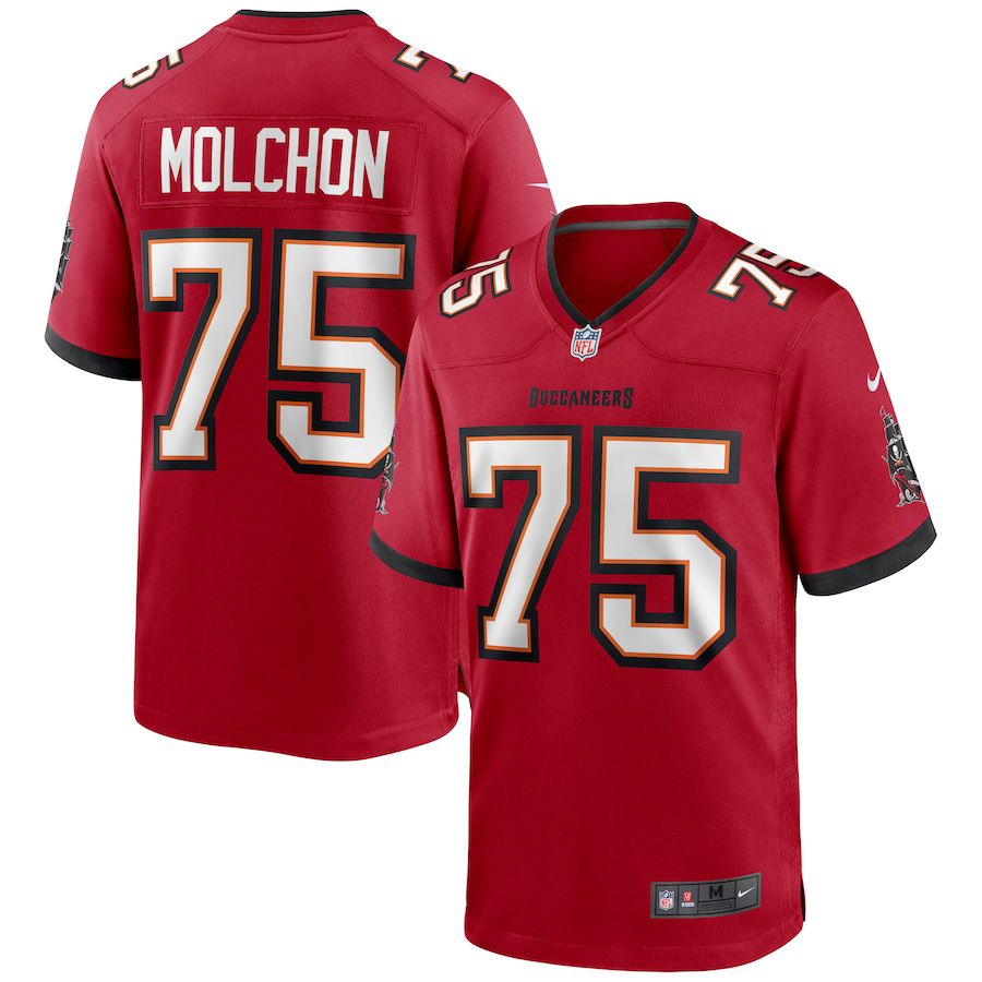 Men Tampa Bay Buccaneers #75 John Molchon Nike Red Game NFL Jersey